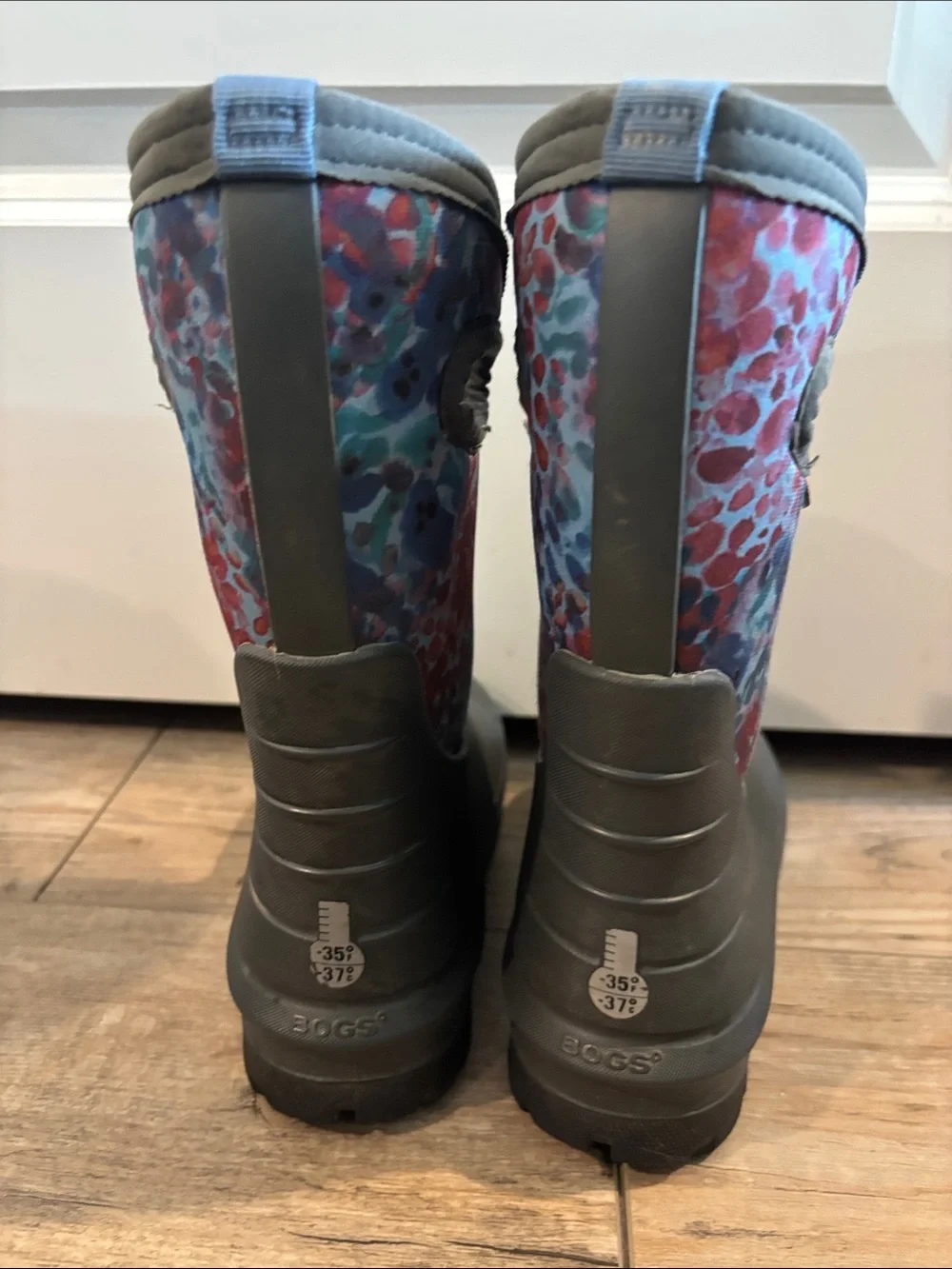 Kids Waterproof Rain/Winter -35 Boots - Multicolor Pattern Size 12